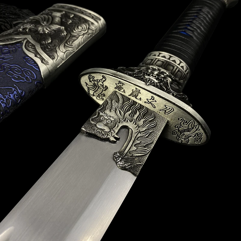 Handmade Blue Tiger High Manganese Steel Chinese Sword - Tophatter Daily Deals