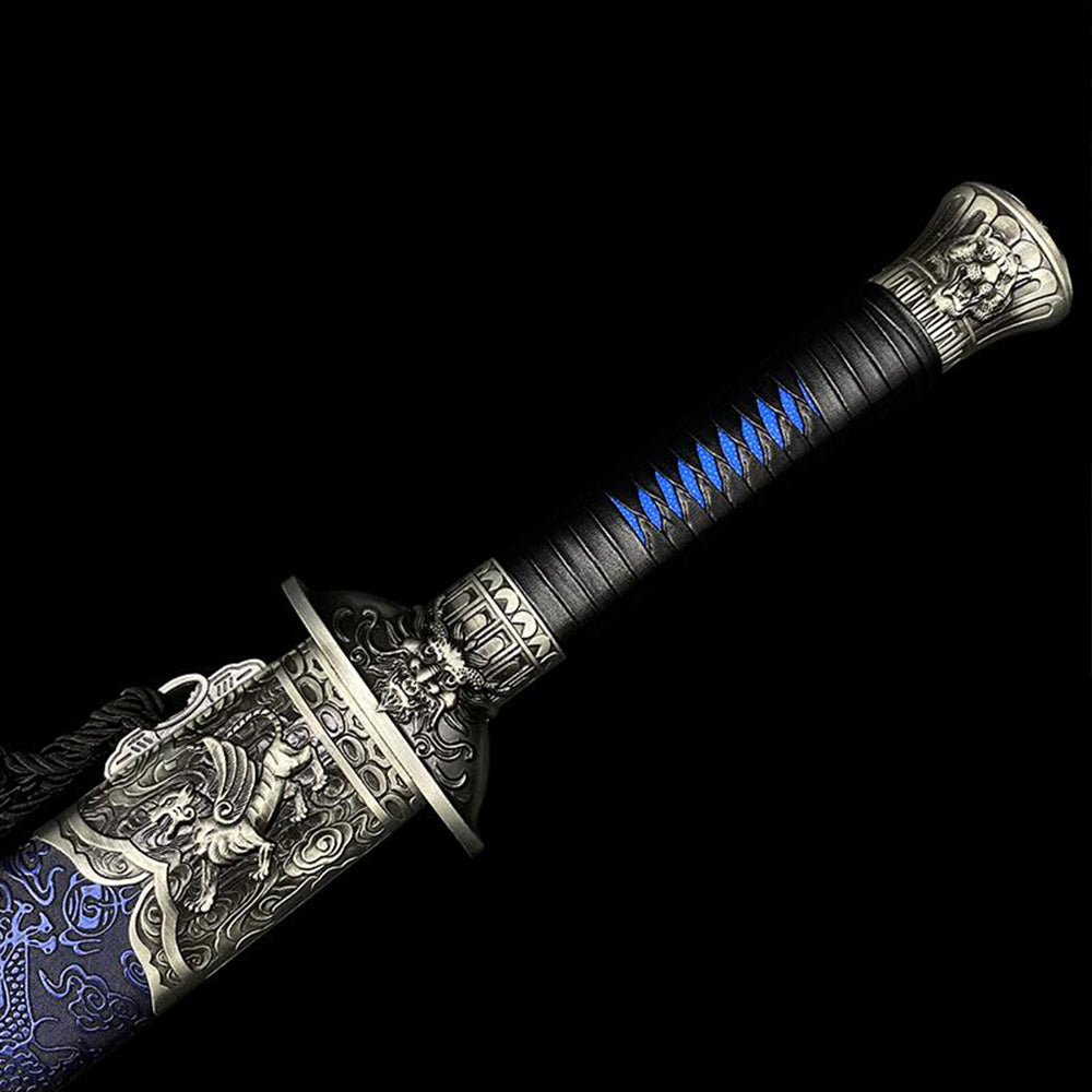 Handmade Blue Tiger High Manganese Steel Chinese Sword - Tophatter Daily Deals