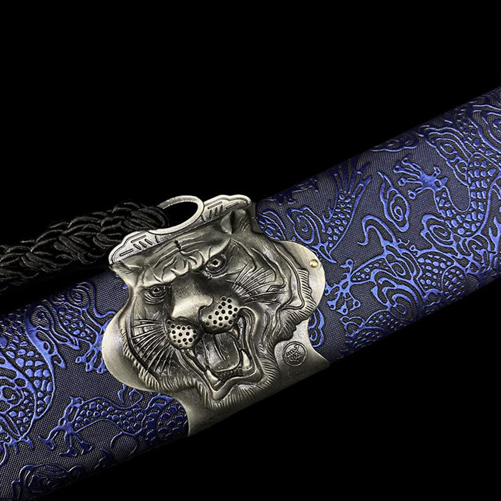 Handmade Blue Tiger High Manganese Steel Chinese Sword - Tophatter Daily Deals