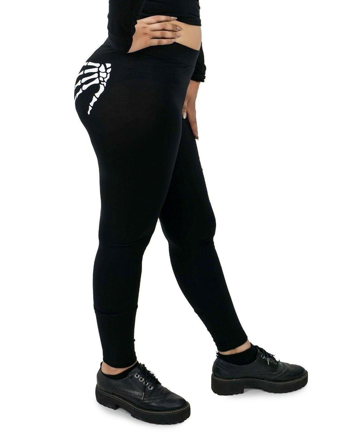 Women's Halloween Leggings - Ladies Skeleton Hands Printed Legging Bottoms Pants Festive & Franchise - Tophatter Daily Deals