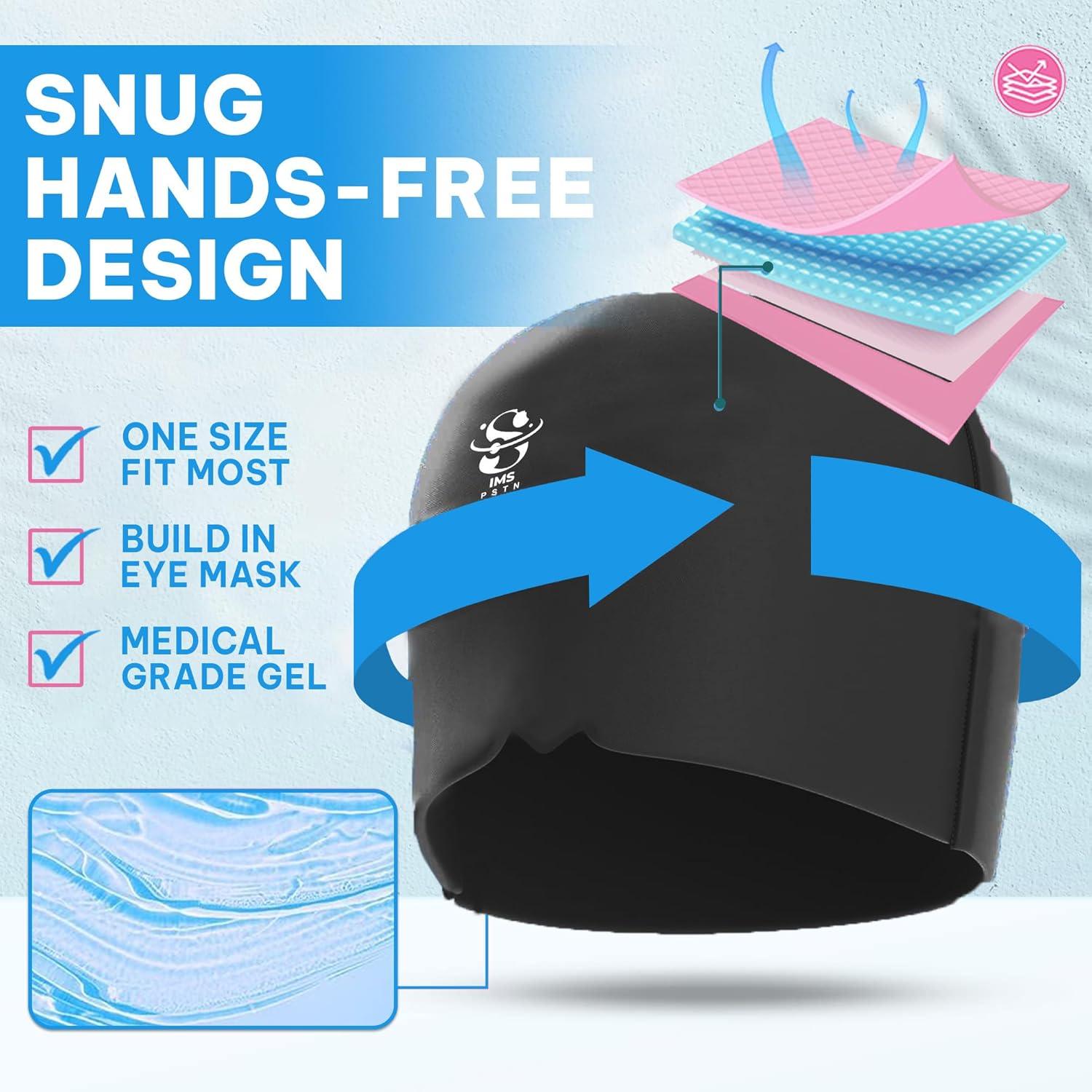 Headache and Migraine Relief Cap - Ice Mask or Hat for Migraines Tension Relief Dark and Cool Cap Hot Sale - Tophatter Daily Deals