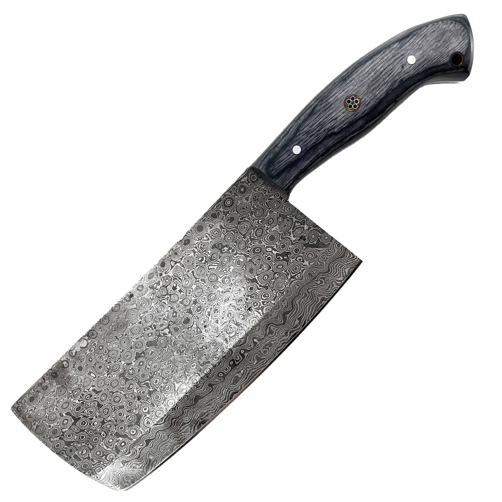 Hannibal Raindrop Damascus Steel Cleaver Kitchen Knife - Tophatter Daily Deals