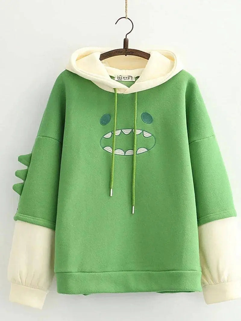 Harajuku Kawaii Hoodies Anime Cotton Fleece Sweatshirt Hooded Fleecegreen 2 One Size - Tophatter Daily Deals