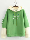 Harajuku Kawaii Hoodies Anime Cotton Fleece Sweatshirt Hooded Fleecegreen 2 One Size - Tophatter Daily Deals