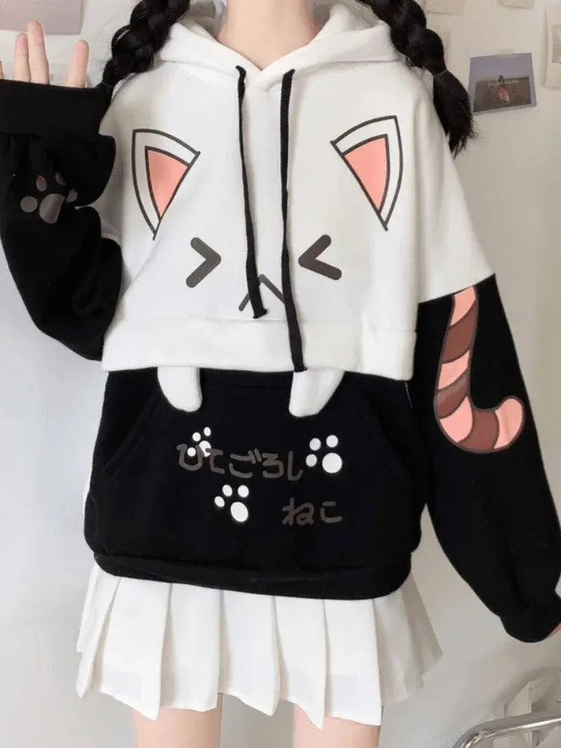 Harajuku Kawaii Hoodies Anime Cotton Fleece Sweatshirt Hooded - Tophatter Daily Deals