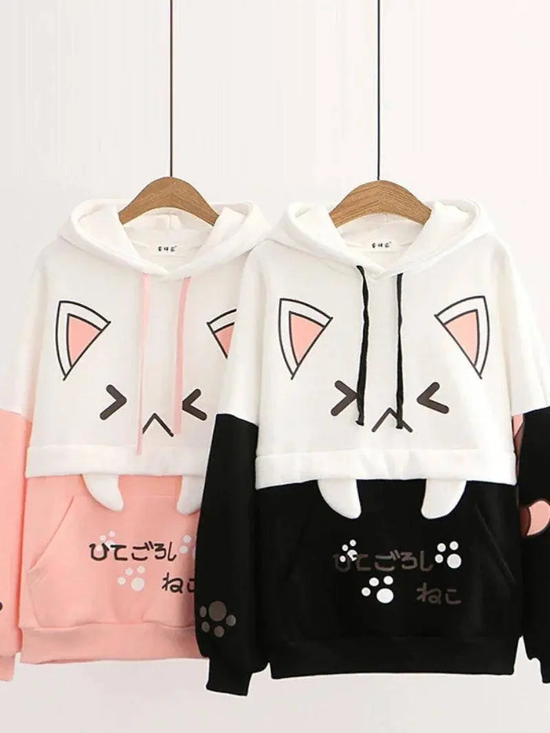 Harajuku Kawaii Hoodies Anime Cotton Fleece Sweatshirt Hooded - Tophatter Daily Deals