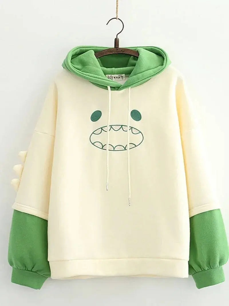 Harajuku Kawaii Hoodies Anime Cotton Fleece Sweatshirt Hooded Fleecebeige 2 One Size - Tophatter Daily Deals
