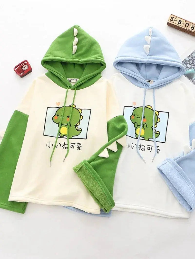 Harajuku Kawaii Hoodies Anime Cotton Fleece Sweatshirt Hooded Fleecegreen 4 One Size - Tophatter Daily Deals