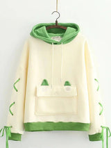 Harajuku Kawaii Hoodies Anime Cotton Fleece Sweatshirt Hooded Fleecebeige 3 One Size - Tophatter Daily Deals