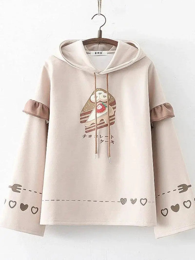 Harajuku Kawaii Hoodies Anime Cotton Fleece Sweatshirt Hooded Fleece Cake1B One Size - Tophatter Daily Deals