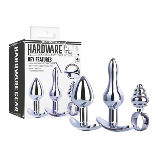 Hardware Gear Metal Butt Plug Kit 3 Pack Mini Silver Metal Butt Plugs > Anal Range > Butt Plug Kits - Tophatter Daily Deals