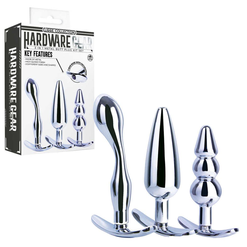 3 in 1 Metal Butt Plug Kit – High Gloss Finish Metal Butt Plug Set > Anal Range > Butt Plug Kits - Tophatter Daily Deals