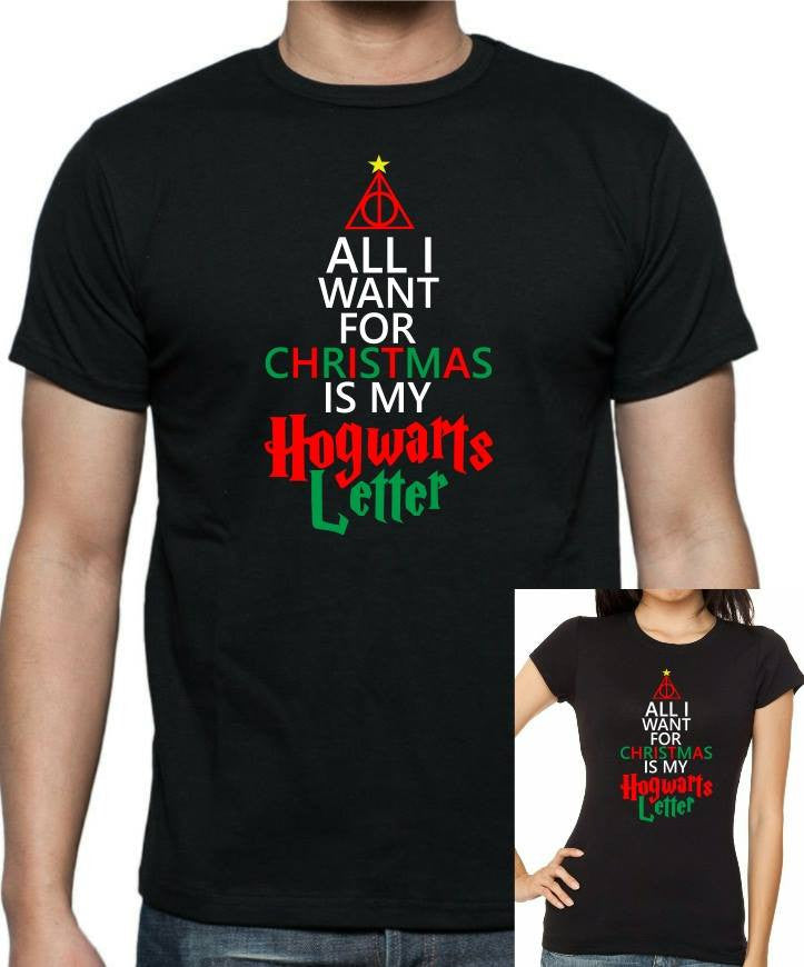 Harry Potter - Xmas Hogwarts Letter T-Shirt - Tophatter Daily Deals