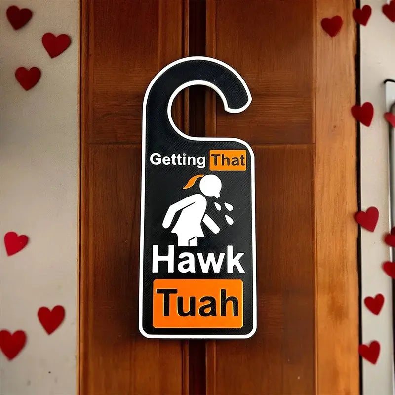 Hawk Tuah Spit On That Thang Funny Door Knob Hanger Emoji Stickers Prank Gifts - Tophatter Daily Deals