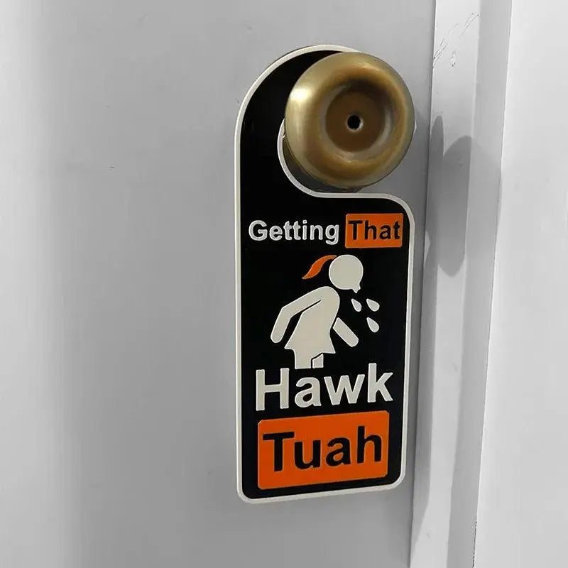Hawk Tuah Spit On That Thang Funny Door Knob Hanger Emoji Stickers Prank Gifts - Tophatter Daily Deals