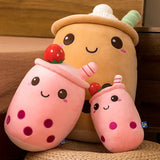 Cute Bubble Tea Plush Toy Stuffed Milk Tea Soft Boba Fruit Tea Cup Plushie Food - Tophatter Daily Deals