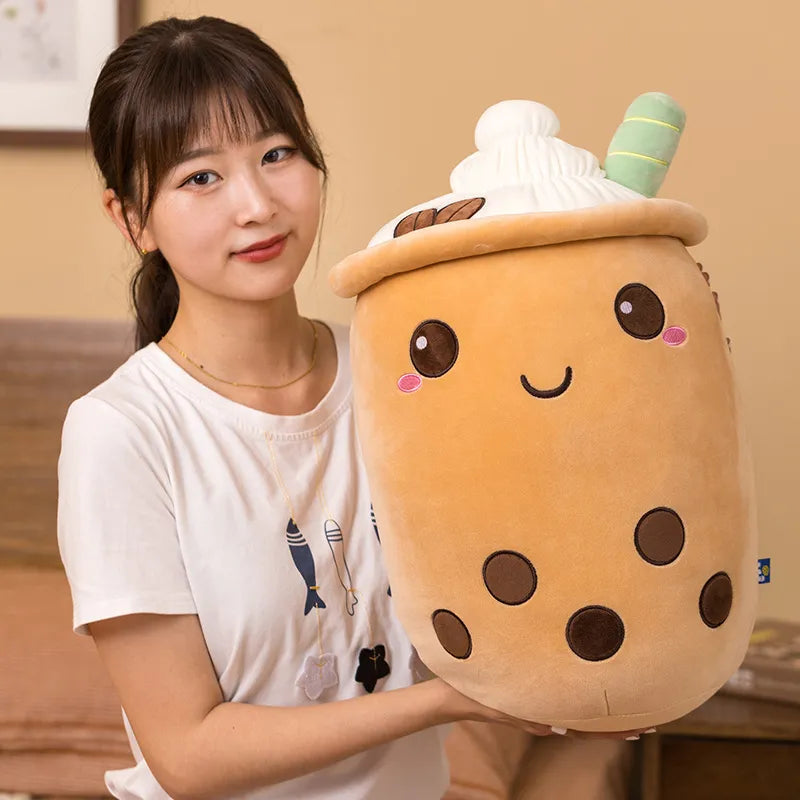 Cute Bubble Tea Plush Toy Stuffed Milk Tea Soft Boba Fruit Tea Cup Plushie Food - Tophatter Daily Deals