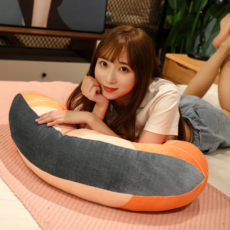 Salmon Plush Pillow Realistic Food Cushion Cozy Gift - Tophatter Daily Deals