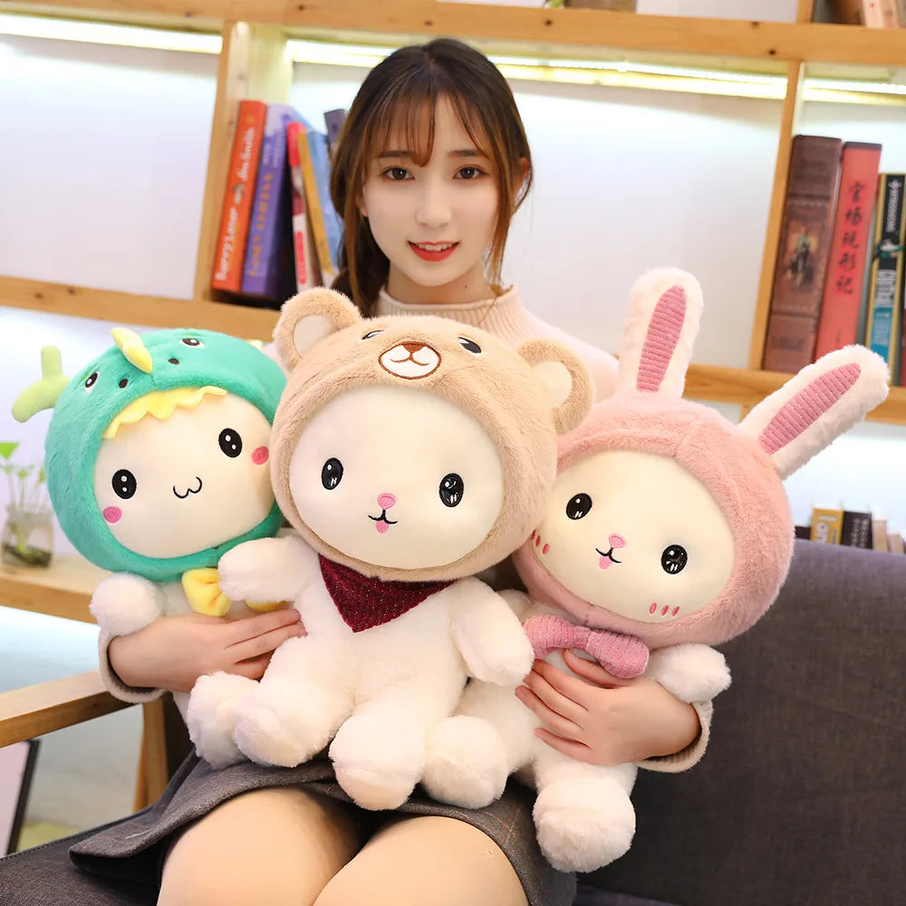 White Rabbit Plush Cosplaying Dinosaur Bear Animals - Tophatter Daily Deals