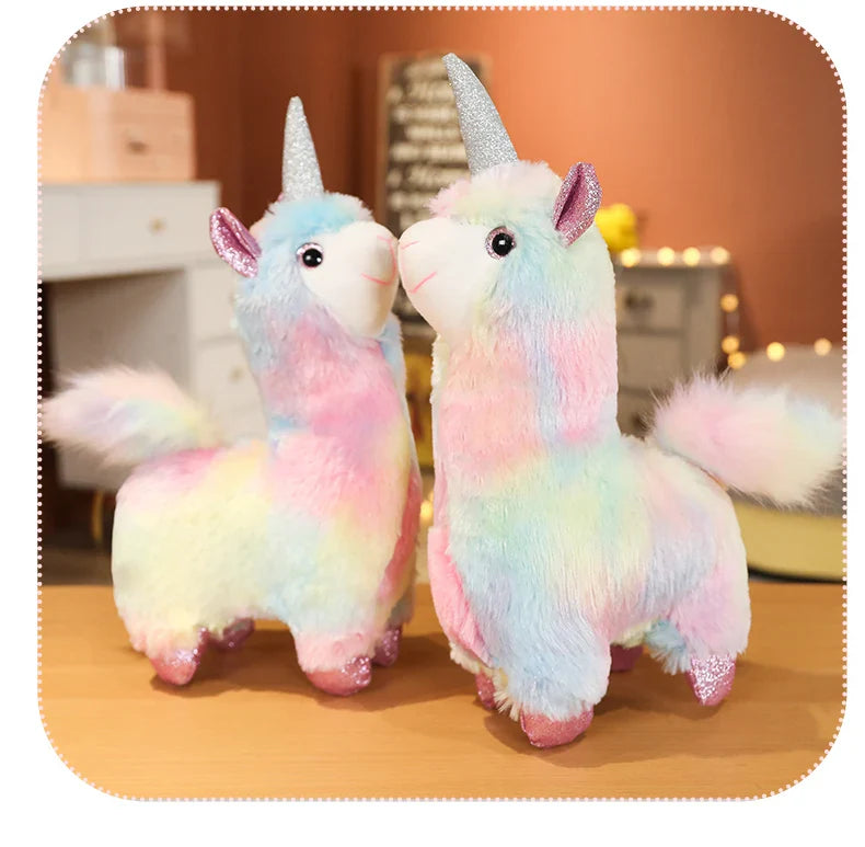 Rainbow Alpaca Unicorn Plush Stuffed Animal Toy Animals - Tophatter Daily Deals