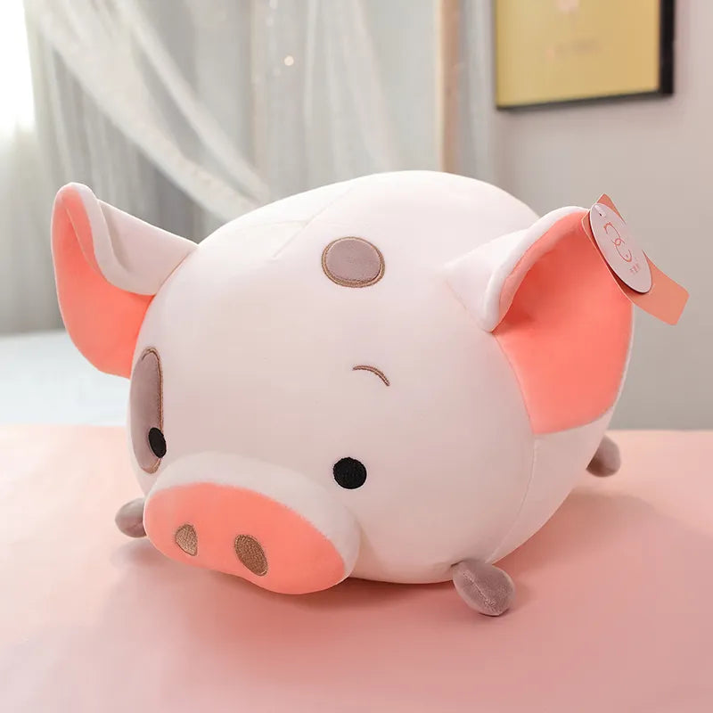 Chubby Pig Pink Piggy Plush with Eye Patch 35-45cm White Pig Animals - Tophatter Daily Deals