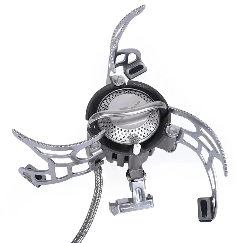3500W Foldable Camp Gas Stove Silver Camp Cooking - Tophatter Daily Deals