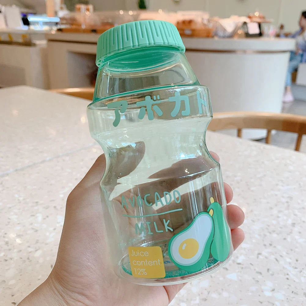 Milk Carton Shaped Water Bottle 480ml Pink, Red, Yellow, Green Transparent Green Food - Tophatter Daily Deals