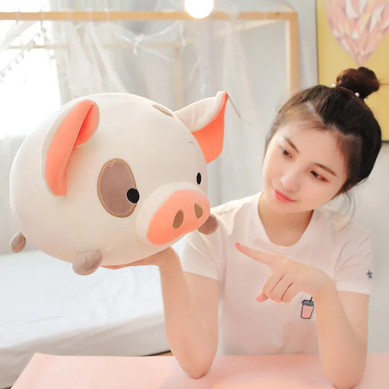 Chubby Pig Pink Piggy Plush with Eye Patch 35-45cm Animals - Tophatter Daily Deals