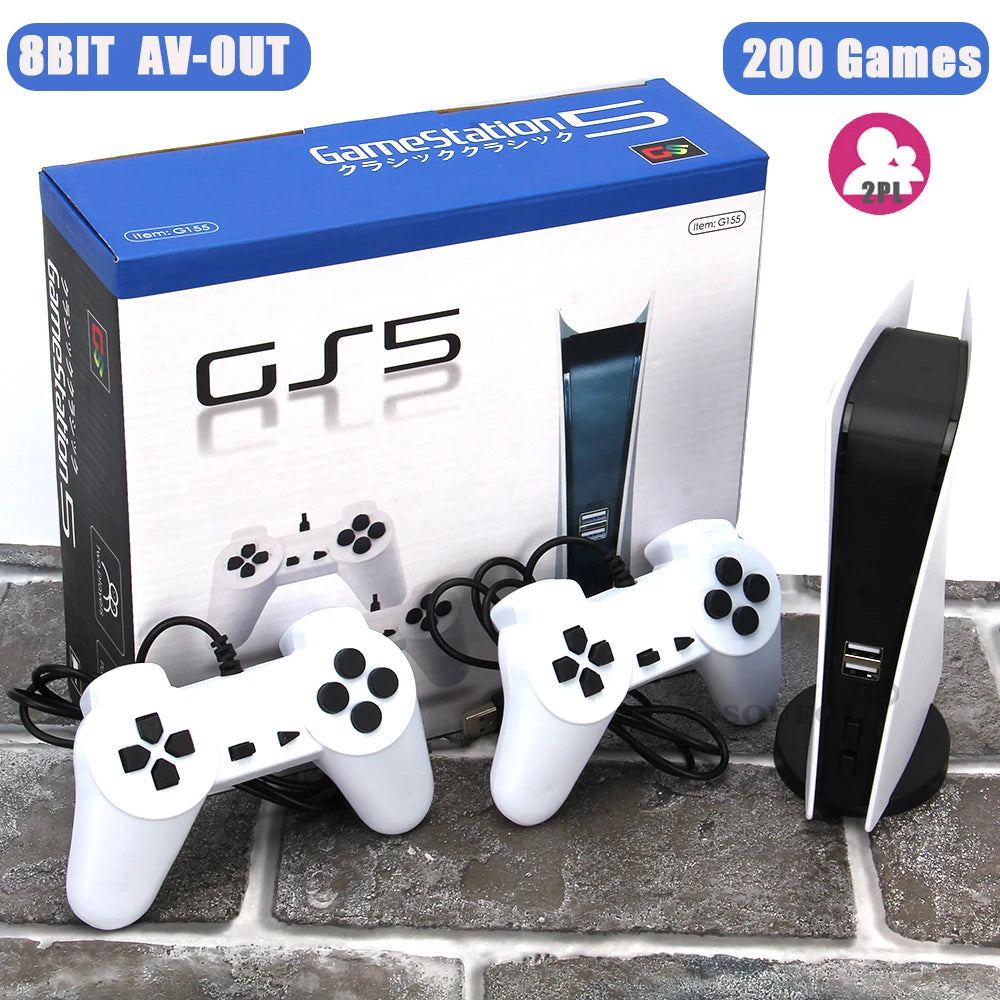Game Station 5 Video Game Console With 200 Classic Game 8 Bit TV Consola Retro Handheld Kids USB Wired Gaming Player AV Output Video Game Consoles - Tophatter Daily Deals