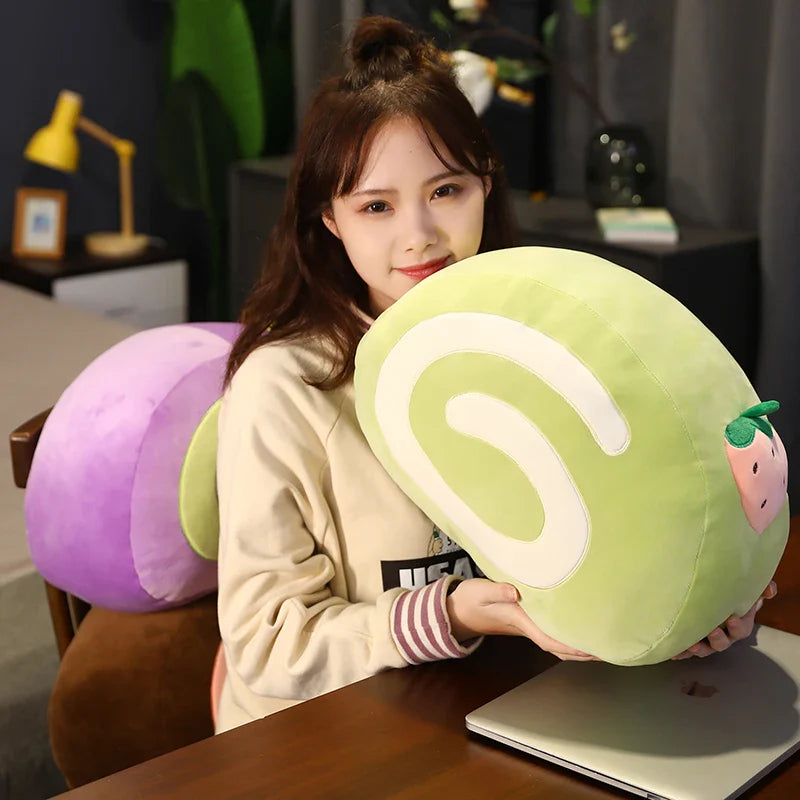 40cm Soft Fruit Cake Roll Plush Mantau Bun Pillow Cream Steamed Dim Sum Food - Tophatter Daily Deals