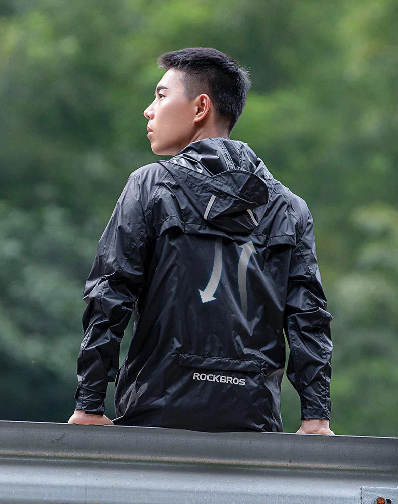 Waterproof Mens Cycling Jacket - Hooded, Nylon, For Rain - Tophatter Daily Deals