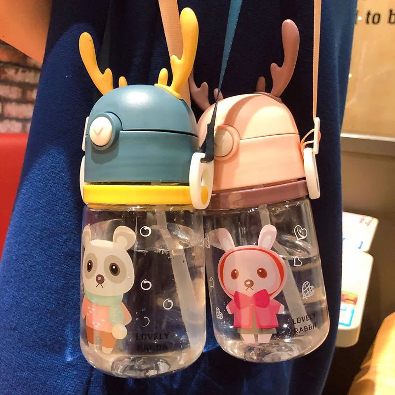 Cute Deer Antlers Water Bottle Pink Blue Yellow Green Animals - Tophatter Daily Deals
