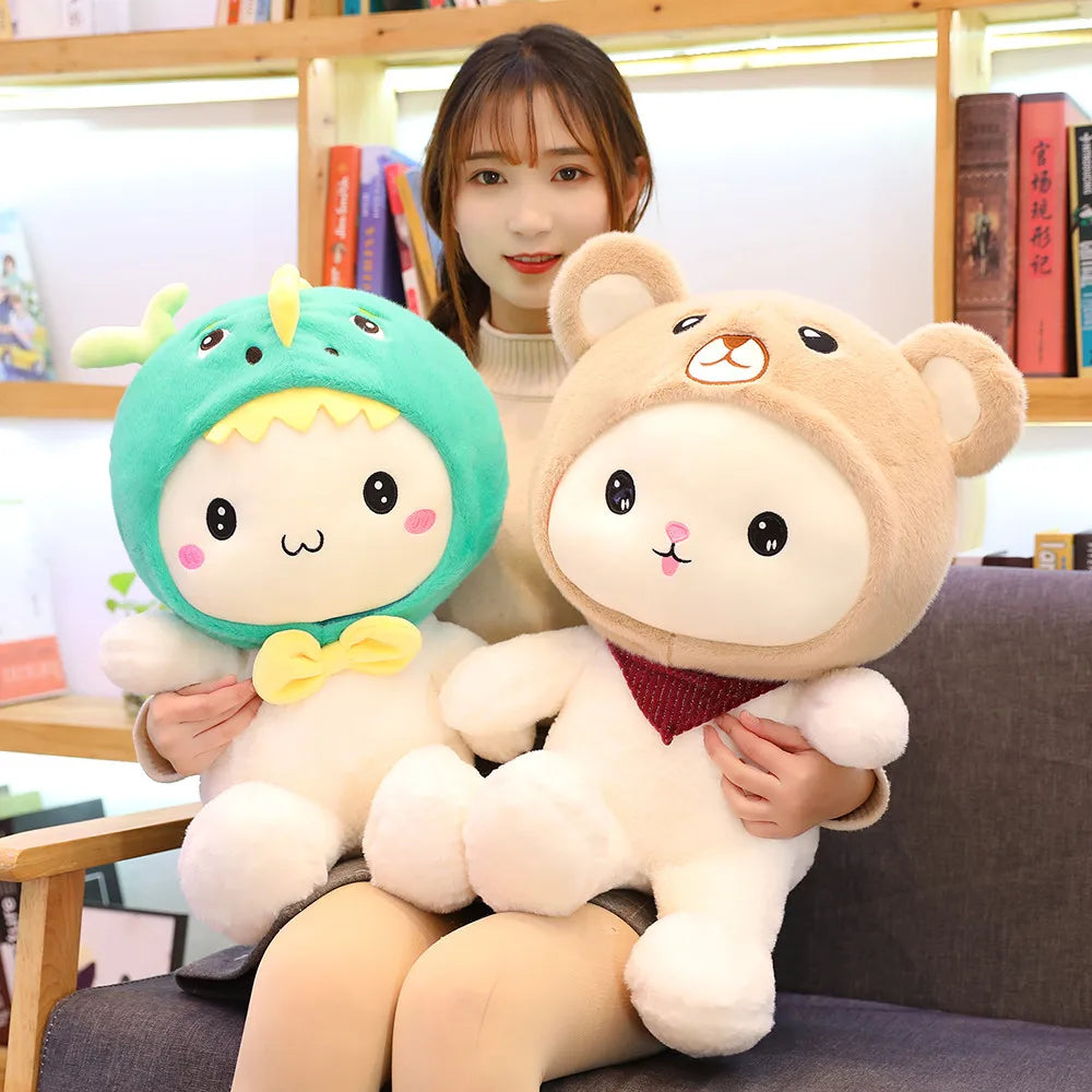 White Rabbit Plush Cosplaying Dinosaur Bear Animals - Tophatter Daily Deals