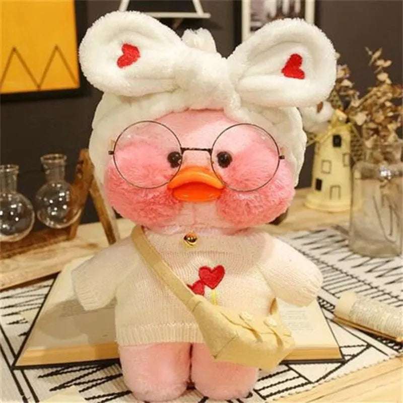 Korean Duck Plush Costume Glasses Dress Explorer Pink x White Animals - Tophatter Daily Deals