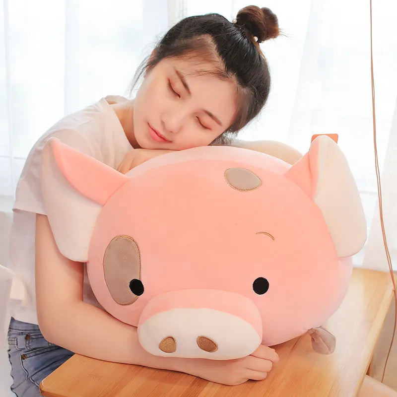 Chubby Pig Pink Piggy Plush with Eye Patch 35-45cm Animals - Tophatter Daily Deals