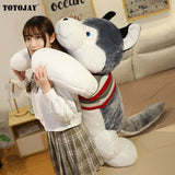 Huskie Dog Plush Doggy Puppy Husky Sleeping Grey White Stuffed Soft Toy Animals - Tophatter Daily Deals