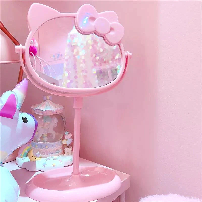 Pink Hello Kitty Mirror Make Up Desk Mirror Animals - Tophatter Daily Deals