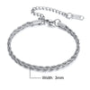 Stainless Steel Rope Chain Bracelet Twisted Singapore 979S-16-3 - Tophatter Daily Deals