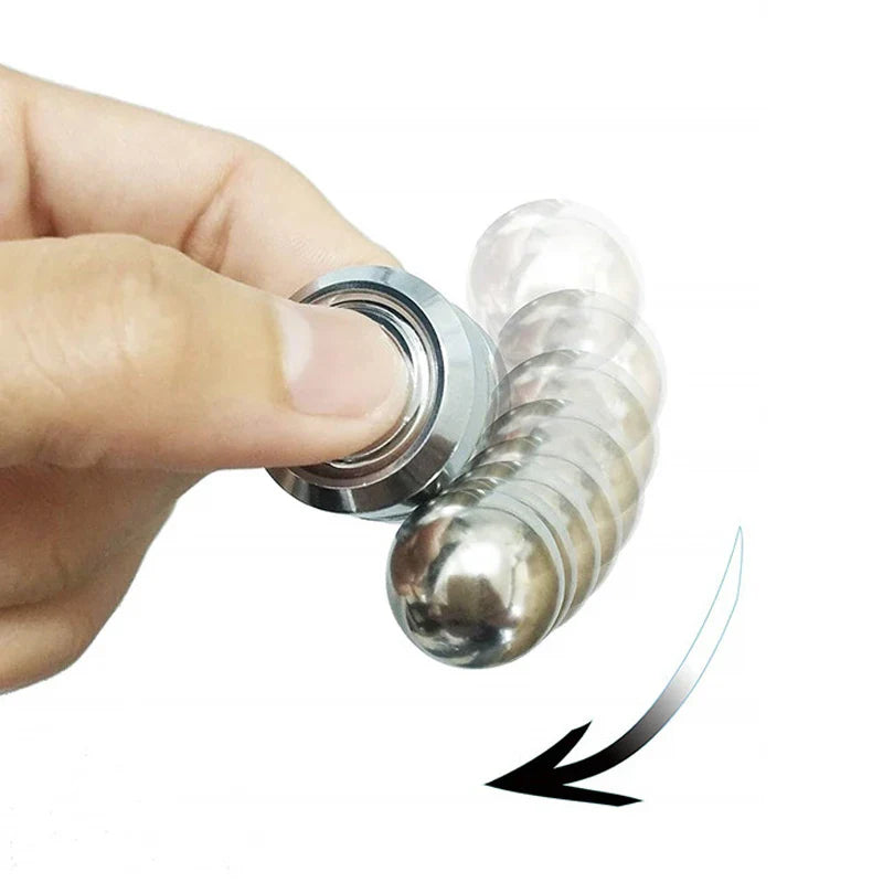 Magnetic Metal Gyroscope Fidget Toy Chrome Stress Reliever - Tophatter Daily Deals