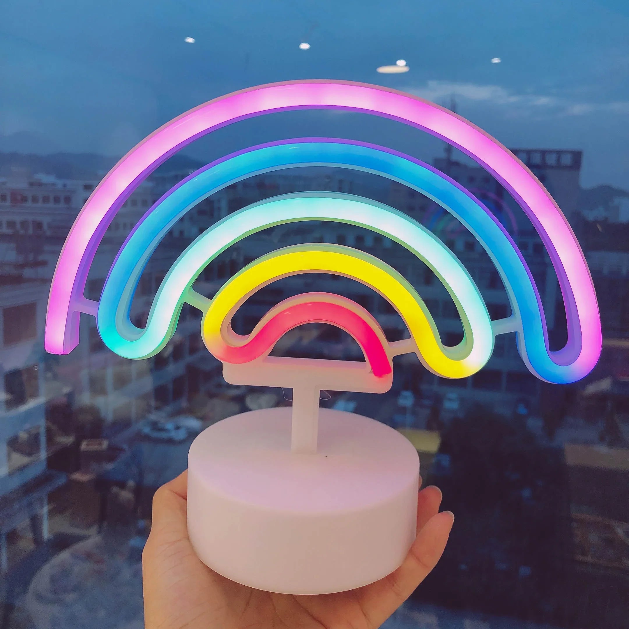 Cute Rainbow LED Unicorn Neon Sign Night Light Home Kids Bedroom Indoor Lighting Decor Lamp Lovely LED Night Light 2021 New Rainbows - Tophatter Daily Deals