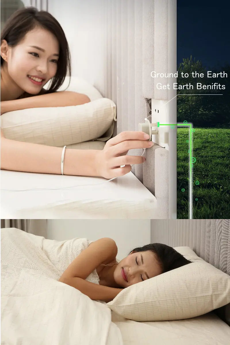 Earthing Fitted Sheet Organic Cotton Silver Grounding - Tophatter Daily Deals