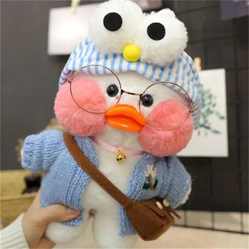 Korean Duck Plush Costume Glasses Dress Explorer White x Blue Animals - Tophatter Daily Deals