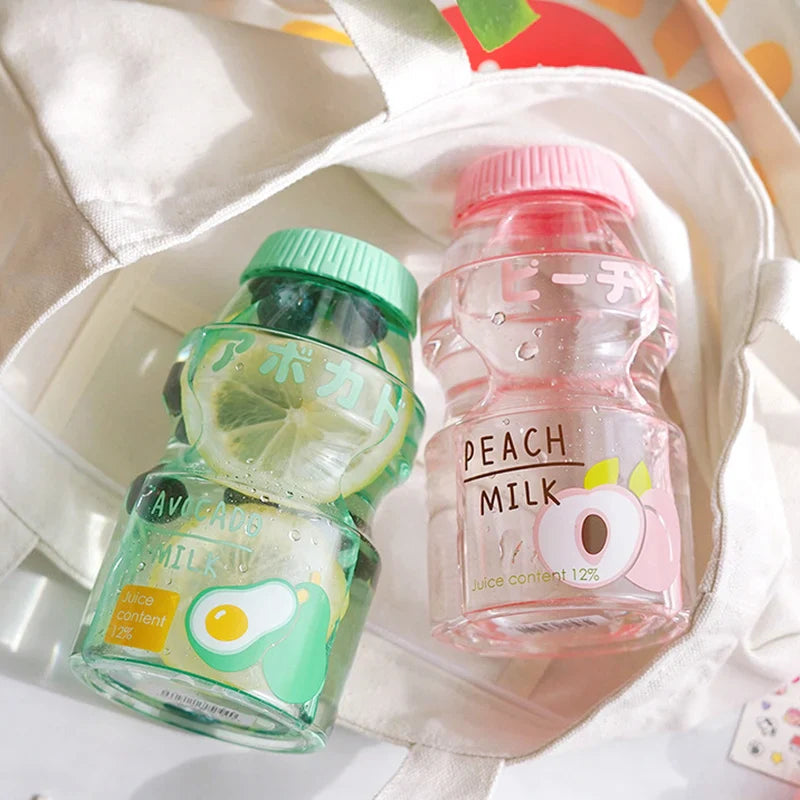 Milk Carton Shaped Water Bottle 480ml Pink, Red, Yellow, Green Food - Tophatter Daily Deals