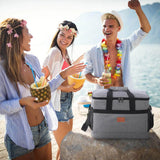 32L Large Soft Cooler Bag with Hard Liner Grey Camping & Hiking - Tophatter Daily Deals