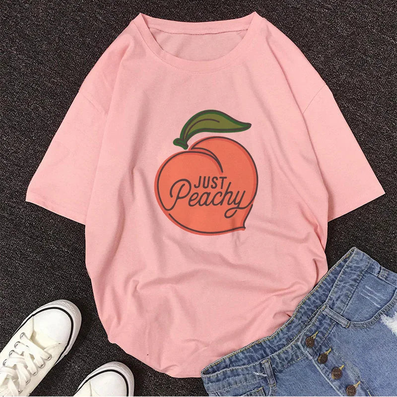 Pink Peach Juice Harajuku T Shirt Pink Peaches 2 Food - Tophatter Daily Deals