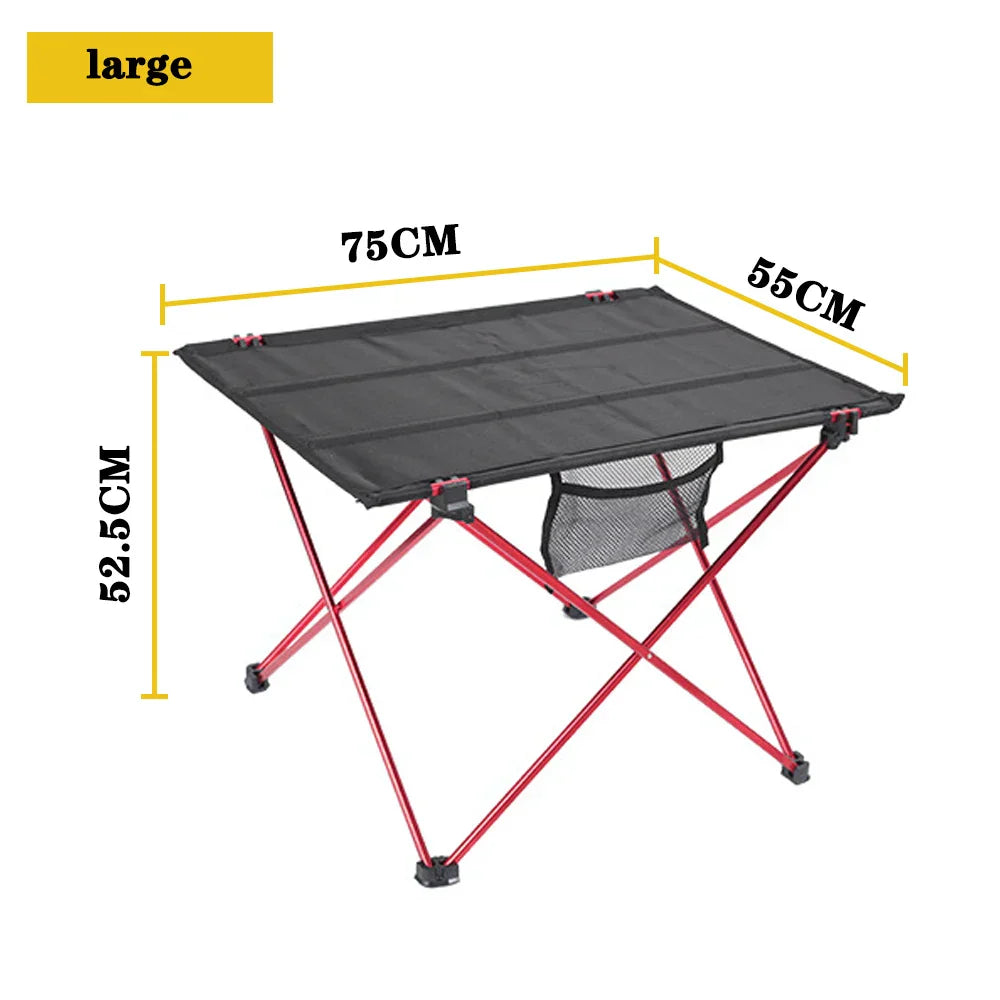 Portable Folding Table Alloy Desk Black Camp Furniture - Tophatter Daily Deals