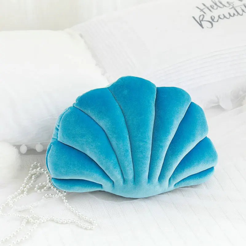 Velvet Shell Mermaid Cushion Plush Pillow Seashell Seashells - Tophatter Daily Deals