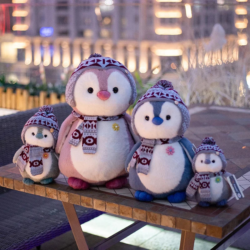 Cosy Penguin With Scarf and Hat Plush Winter Christmas Plush Animals - Tophatter Daily Deals