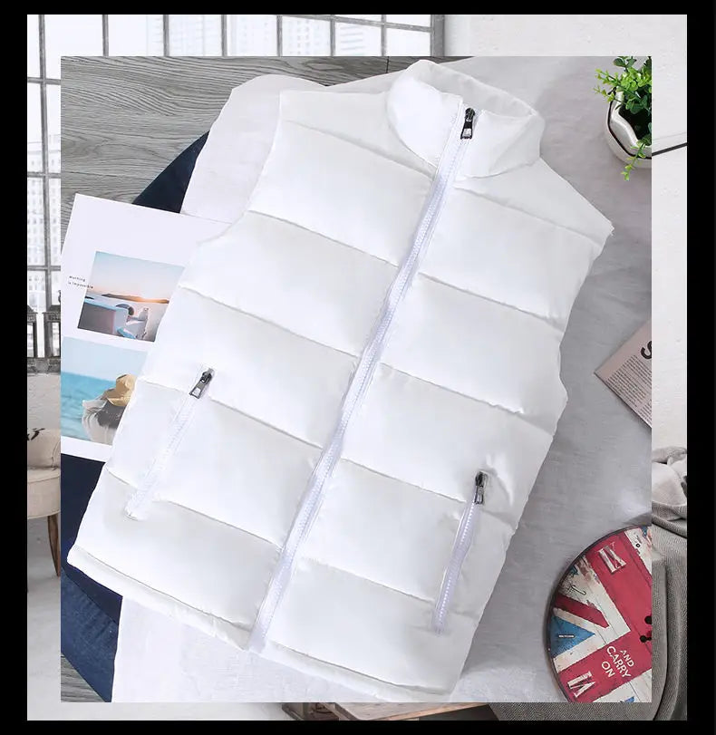 Warm Slim Men’s Puffer Vest - Stand Collar, Polyester, Casual - Tophatter Daily Deals