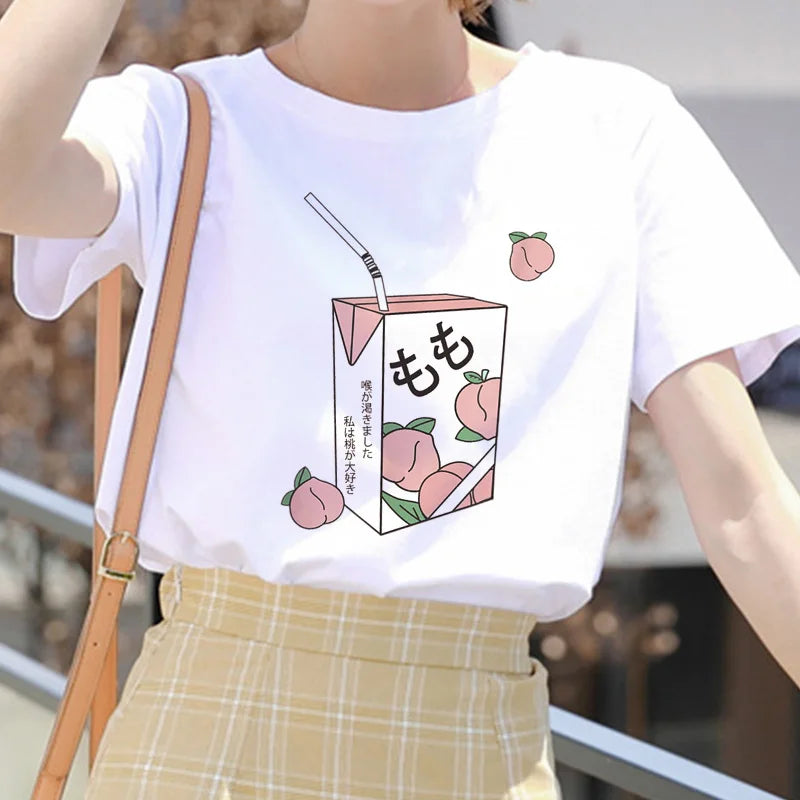 Pink Peach Juice Harajuku T Shirt Peach Juice 2 Food - Tophatter Daily Deals